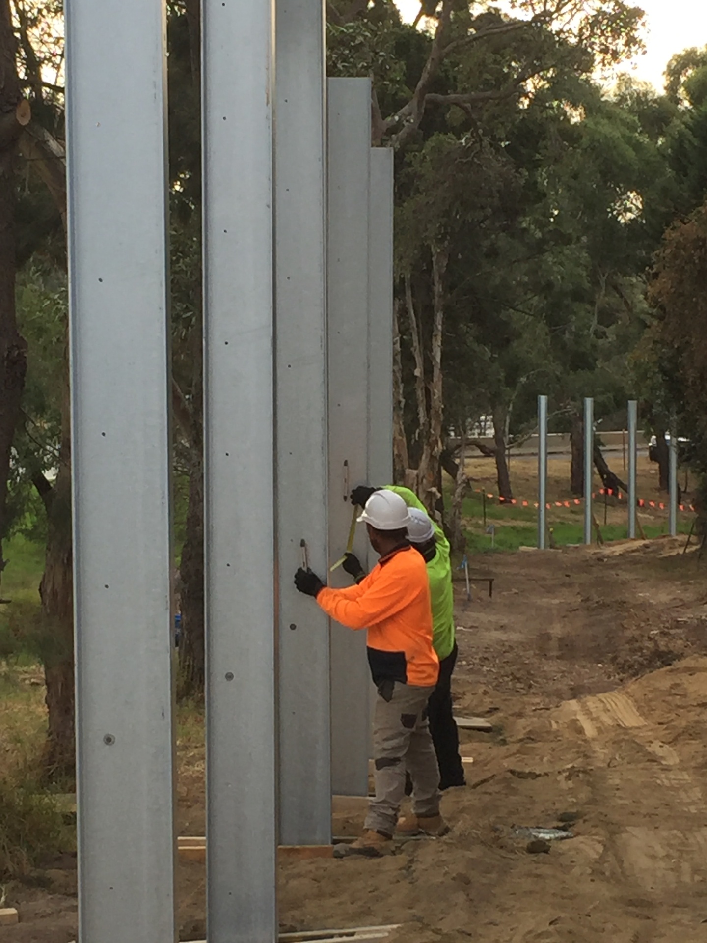 Fence post fitting on site